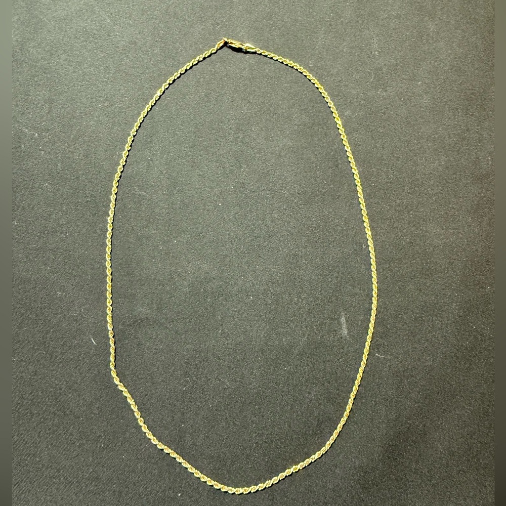 *READ* 14 k gold plated sterling silver diamond cut rope chain 20.25 in 2mm